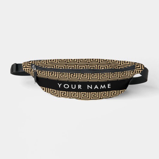 Griechischer Meander Key Brown, Ihr Name, personal Bauchtasche (Vorderseite)