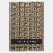Griechischer Meander Key Brown, Ihr Name, personal Decke (Vorderseite Vertikal)