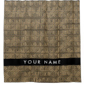 Griechischer Meander Key Brown, Ihr Name, personal Duschvorhang (Vorderseite)