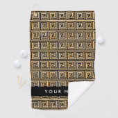 Griechischer Meander Key Brown, Ihr Name, personal Golfhandtuch (Insitu)