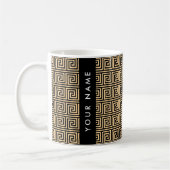 Griechischer Meander Key Brown, Ihr Name, personal Kaffeetasse (Links)