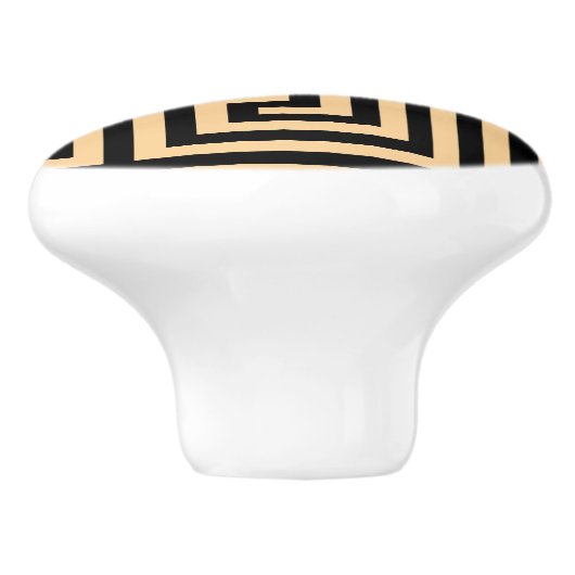 Griechischer Meander Key Brown, Ihr Name, personal Keramikknauf (Seitenansicht)