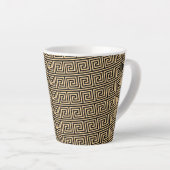 Griechischer Meander Key Brown, Ihr Name, personal Milchtasse (Rechte Ecke)