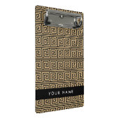 Griechischer Meander Key Brown, Ihr Name, personal Mini Klemmbrett (Schrägansicht)
