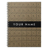 Griechischer Meander Key Brown, Ihr Name, personal Notizblock (Vorderseite)