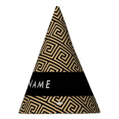 Griechischer Meander Key Brown, Ihr Name, personal Partyhütchen (Rechts)