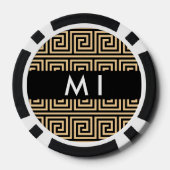 Griechischer Meander Key Brown, Ihr Name, personal Pokerchips (Rückseite)