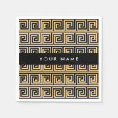 Griechischer Meander Key Brown, Ihr Name, personal Serviette (Vorderseite)