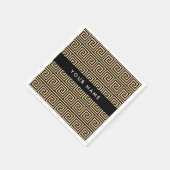 Griechischer Meander Key Brown, Ihr Name, personal Serviette (Ecke)