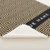 Griechischer Meander Key Brown, Ihr Name, personal Sherpadecke (3/4)