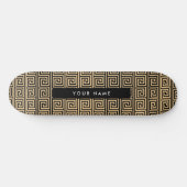 Griechischer Meander Key Brown, Ihr Name, personal Skateboard (Horizontal)