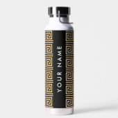 Griechischer Meander Key Brown, Ihr Name, personal Trinkflasche (Links)