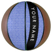 Griechischer Meander Key H Blue, Ihr Name, persona Basketball (Vertikal)