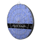 Griechischer Meander Key H Blue, Ihr Name, persona Dartscheibe (Vorderseite rechts)