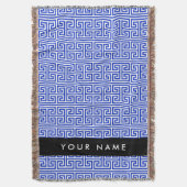 Griechischer Meander Key H Blue, Ihr Name, persona Decke (Vorderseite Vertikal)