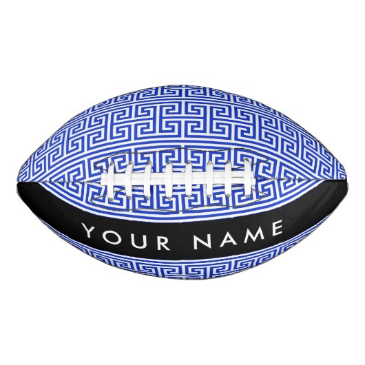 Griechischer Meander Key H Blue, Ihr Name, persona Football (Vorderseite)