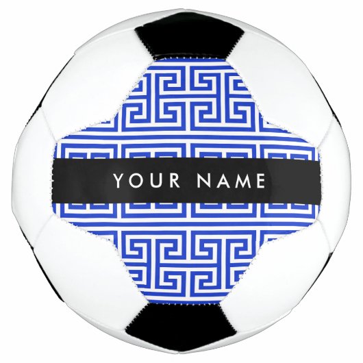 Griechischer Meander Key H Blue, Ihr Name, persona Fußball (Vorderseite)