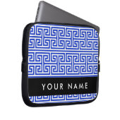 Griechischer Meander Key H Blue, Ihr Name, persona Laptopschutzhülle (Vorne Rechts)