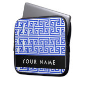 Griechischer Meander Key H Blue, Ihr Name, persona Laptopschutzhülle (Vorderseite Links)