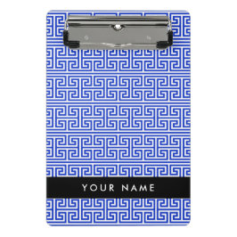 Griechischer Meander Key H Blue, Ihr Name, persona Mini Klemmbrett