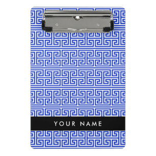 Griechischer Meander Key H Blue, Ihr Name, persona Mini Klemmbrett