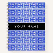 Griechischer Meander Key H Blue, Ihr Name, persona Notizblock (Vorderseite)