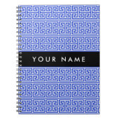 Griechischer Meander Key H Blue, Ihr Name, persona Notizblock (Vorderseite)