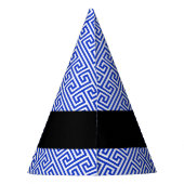 Griechischer Meander Key H Blue, Ihr Name, persona Partyhütchen (Rückseite)