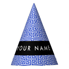Griechischer Meander Key H Blue, Ihr Name, persona Partyhütchen