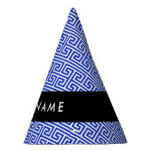 Griechischer Meander Key H Blue, Ihr Name, persona Partyhütchen (Rechts)