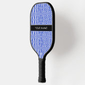 Griechischer Meander Key H Blue, Ihr Name, persona Pickleball Schläger (Links)