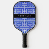 Griechischer Meander Key H Blue, Ihr Name, persona Pickleball Schläger (Vorderseite)