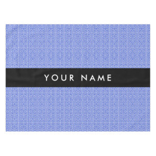 Griechischer Meander Key H Blue, Ihr Name, persona Tischdecke