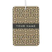 Griechischer Meander Key H Brown, Ihr Name, person Autolufterfrischer (Vorderseite)