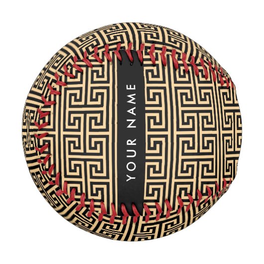 Griechischer Meander Key H Brown, Ihr Name, person Baseball (Vorderseite Links)