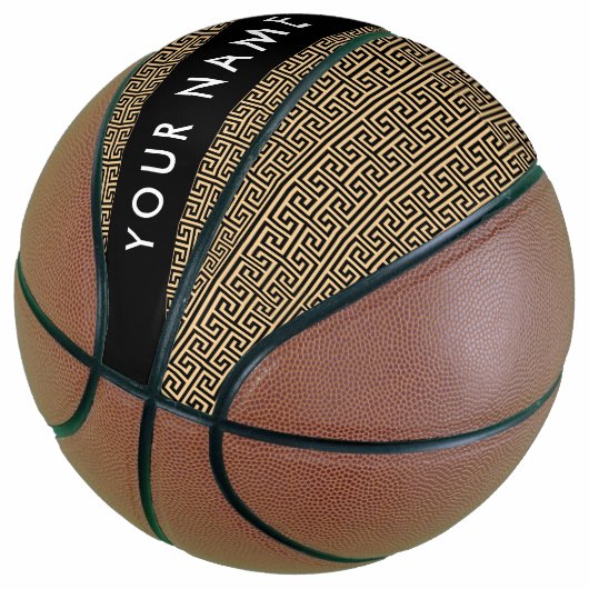 Griechischer Meander Key H Brown, Ihr Name, person Basketball (angewinkelt)