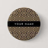 Griechischer Meander Key H Brown, Ihr Name, person Button (Vorderseite)