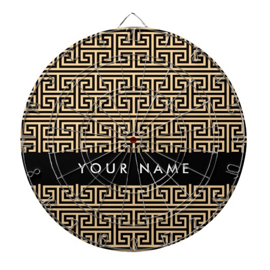 Griechischer Meander Key H Brown, Ihr Name, person Dartscheibe (vorne)