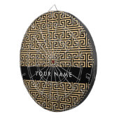 Griechischer Meander Key H Brown, Ihr Name, person Dartscheibe (Vorderseite rechts)