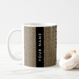 Griechischer Meander Key H Brown, Ihr Name, person Kaffeetasse