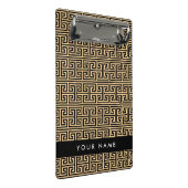 Griechischer Meander Key H Brown, Ihr Name, person Mini Klemmbrett (Schrägansicht)