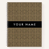 Griechischer Meander Key H Brown, Ihr Name, person Notizblock (Vorderseite)