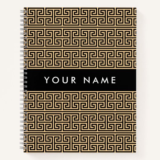 Griechischer Meander Key H Brown, Ihr Name, person Notizblock (Vorderseite)
