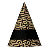 Griechischer Meander Key H Brown, Ihr Name, person Partyhütchen (Rückseite)