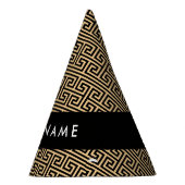 Griechischer Meander Key H Brown, Ihr Name, person Partyhütchen (Rechts)