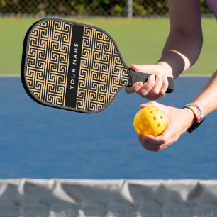 Griechischer Meander Key H Brown, Ihr Name, person Pickleball Schläger