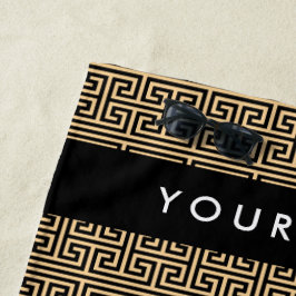 Griechischer Meander Key H Brown, Ihr Name, person Strandtuch