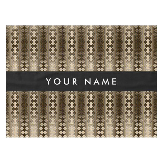 Griechischer Meander Key H Brown, Ihr Name, person Tischdecke (Vorderseite (Horizontal))
