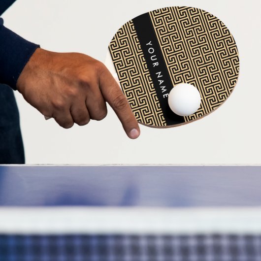 Griechischer Meander Key H Brown, Ihr Name, person Tischtennis Schläger (InSitu)