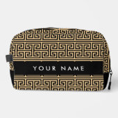 Griechischer Meander Key H Brown, Ihr Name, person Waschbeutel (Vorderseite)